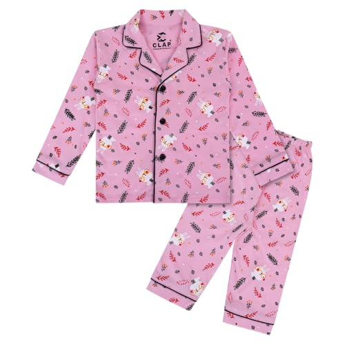 Image of CLAP Kids Cotton Printed Full Sleeves Night Suit