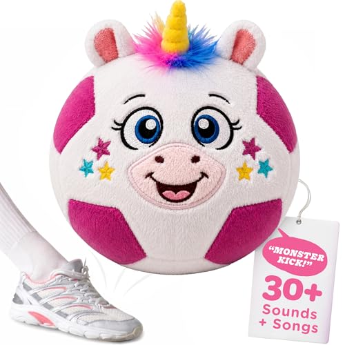 Move2Play, Hilariously Interactive Toy with Music & Sound Effects | Birthday Gift for Boy & Girl | Ball for Toddler & Baby | Indoor/Outdoor | Age 6, 9, 12+ Month | 1, 2, 3+ Year Old (Soccer - Unicorn)
