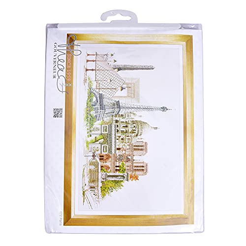 Image of Thea Gouverneur - Counted Cross Stitch Kit - Paris - Aida - 18 Count - Embroidery Kit for Adults - DMC Embroidery Threads and Other Cross Stitch Supplies Included - 472A