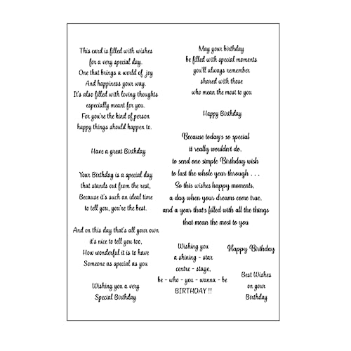Image of arriettycraft Birthday Sentiment Clear Stamps for Card Making and Journaling,Verse Silicone Stamps Happy Birthday Saying Rubber Stamp for Crafting Scrapbooking