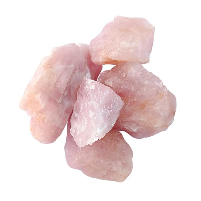 Image of Rose Quartz Raw (500 Gm) Healing Gemstone | Crystals For Reiki & Vastu Items |Stone for Emotional Healing & Self Love (3-4 Pcs)