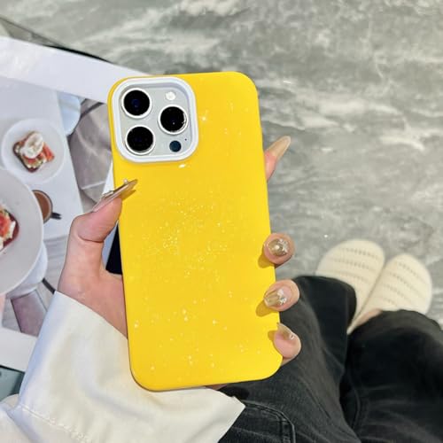 Coque paillettes pour iPhone 16 Pro jaune transparente anti-poussière