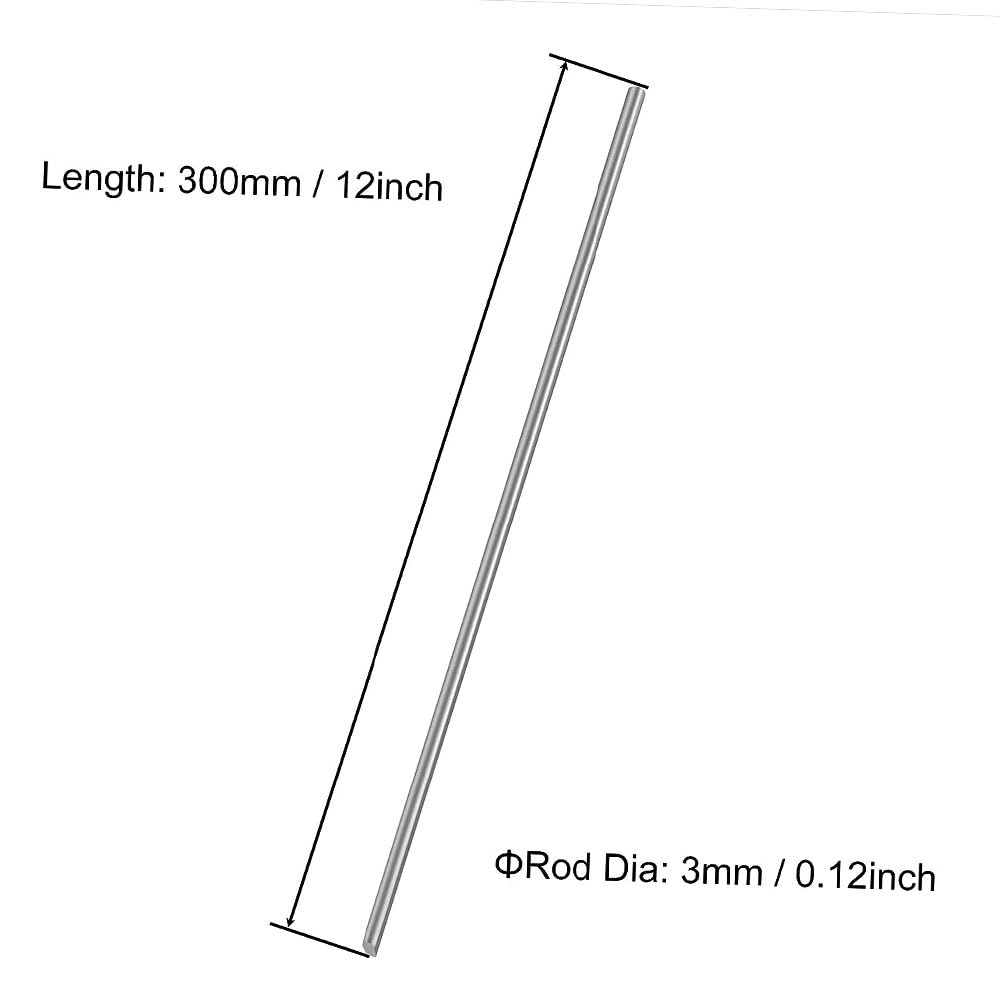 TOCHUN 10pcs 3mm x 300mm Stainless Steel Rods- Metal Solid Shaft Rods Lathe Bar Stock for DIY Crafts Model Car Helicopter RC Airplane
