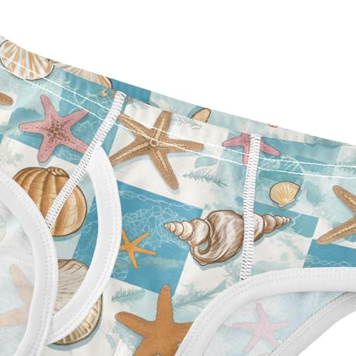 Wusikd Seashells Boys' Underwear Cotton Starfish Boys Briefs Soft Toddler Underwear 2T4