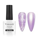 Vnicesli Pearl Gel Nail Polish Pearlescent, Glitter Drawing Mermaid Iridescent Gel Polish Shell Thre