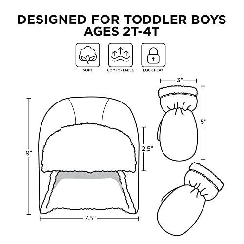 Disney Boys Mickey Mouse Toddler Fleece Trapper Winter With Sherpa Lining And Mitten Set Beanie Hat, Mickey Mouse, 2-4T Us #TOP5