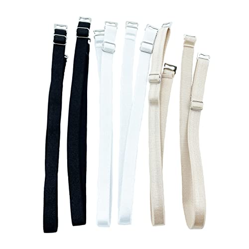 Meiyea - Meiyea 3 Pair Elastic Non-slip UnderwearAdjustable Bra Straps for Women Replacement Bra Shoulder Strap(Beige,Black,White)