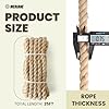 Jute Rope  3/4 In X 100 Ft , 19mm Thick Twisted Manila Ropes Natural Heavy Duty Hemp Rope Swing Bed Crafts Railing Tug War Landscaping Gardening Bundling H - View #9