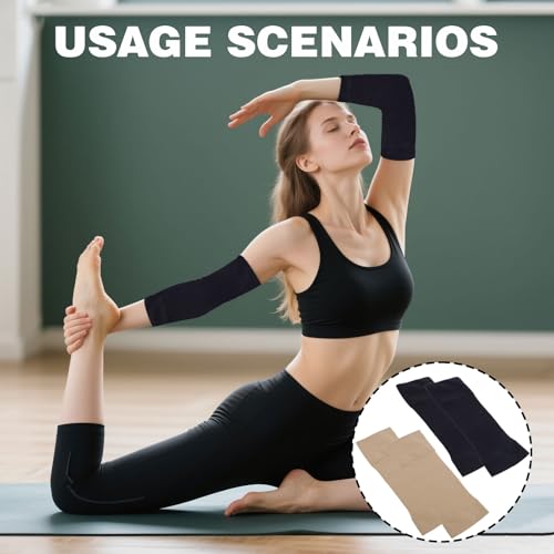 Kahaybeall 4 Paar Oberarm Bandagen zur Kompression, Abnehmen Arm Ärmel, Schlankmachende Kompression Armformer, Atmungsaktive Elastische Fitnessärmel für Frauen und Mädchen für Sport und Training