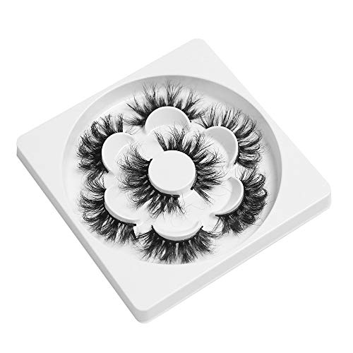HICOCU 25mm 3D Mink Lashes Full Volume Mink Eyelashes Fluffy Volume Dramatic 25mm Mink Lashes Extension Mink Strip Eyelashes 4 Pairs Mink Lahses (F2781)…