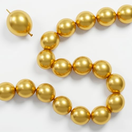 Image of Gold Quick Link Balloons, 60PCS Linking for Balloon Wall Arch Chains, 6inch Linkable for Wedding Birthday Baby Shower Engagement Graduation Party Decorations