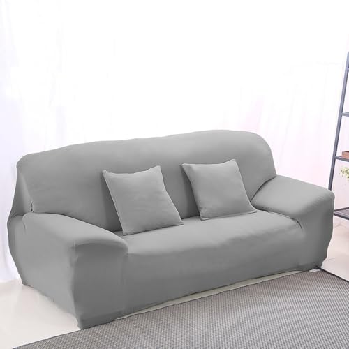 Funda sofá elástica gris plazas protectora antideslizante lavable cubierta para decoración salón 4