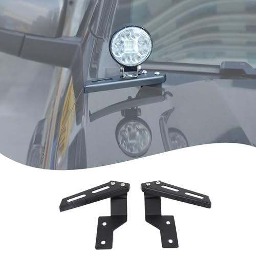 Car Hood Hinge Ditch Light Mount Brackets Compatible with Ford Ranger 2015-2022 Truck Hood Pod LED Spotlight Work Light Mounting Bracket Accessorie (Black B)