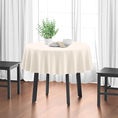 Encasa XO Cotton Tablecloth Round 56" -Round Natural by Encasa XO - Used condition - US$16.80