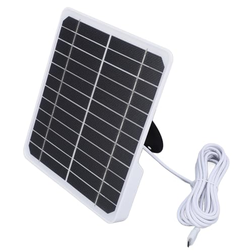 Semme Panele słoneczne do kamer, panel słoneczny z kamerą z panelem słonecznym z kablem ładującym 9,8 stóp 20 W 5 V do montażu na ścianie monokrystaliczna ładowarka
