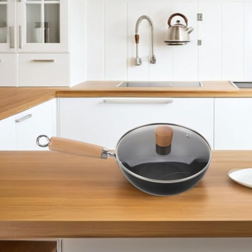Wok de hierro fundido con tapa 24 cm miniatura 5