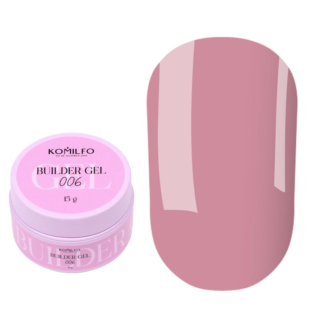 Komilfo Builder Gel for Nails, Clear Milky White Pink Nude Shades, Self-Leveling UV LED Extensions, Strengthening & Forms (Gel 003, 30g.)