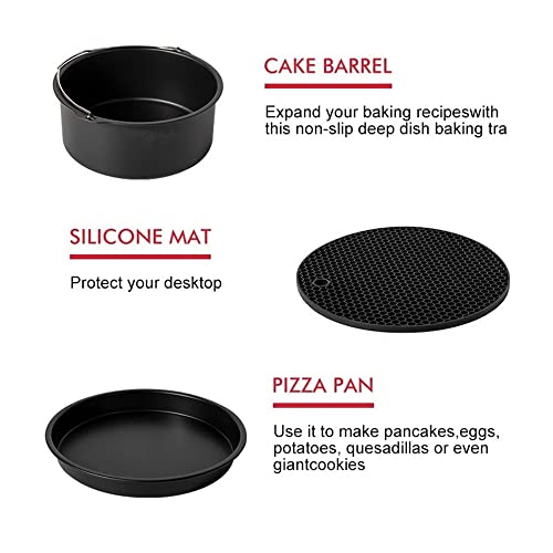Huhebne AcessóRios para Fritadeiras um Ar 7 Polegadas Conjunto de Cesta para 7 11 PeçAs Conjunto 3.2