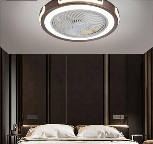 Ventilador de techo con luz LED regulable marrón de 50 cm 2