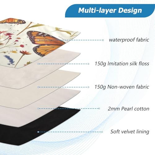 Funda para laptop 13-14 pulgadas acuarela mariposas impermeable miniatura 4