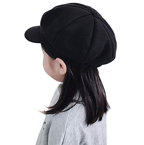 Kids Boys Girls Winter 8 Panels Newsboy Caps Wool Flat Beret Cabbie Hat For Toddler Baby,2 To 7 Years #TOP1