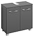 Held Möbel Portofino Unterbeckenschrank 60, Holzwerkstoff, Graphitgrau, 35 x 60 x 59 cm