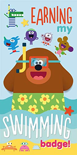 Hey Duggee Officiële strandlaken | Zwembadbadge Design Super zachte handdoek | Perfect voor zwemmen, strand of badtijd, multi, 140 x 70 cm