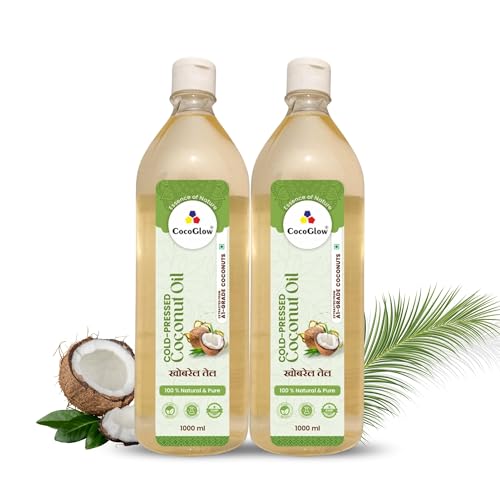 Image of CocoGlow Cold Pressed Coconut Oil Natural & Organic (1000mlx2)