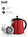 SAKI Turkish Tea Maker Machine Pro, Electric Double-Pot Teapot 1.75L 120V, 120 Min Keep-Warm, Stainless Steel BPA-Free, Auto Shut-Off & Boil-Dry, LED Brew Ring, Matte Black
