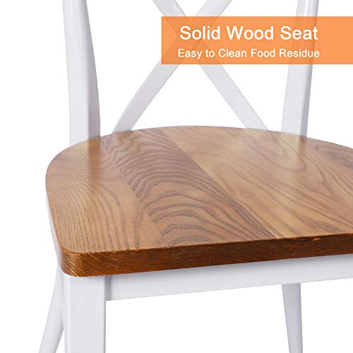 Luckyermore Dining Side Chairs Set Of 2 Solid Wood Chair Seat Heavy Duty Metal Frame X Back For Kitchen Restaurant Dining Room Cafe Bistro, Silla De Comedor #TOP3