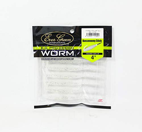 エバーグリーン(EVERGREEN) ワーム バスエネミースティック 4インチ #95 シラウオ