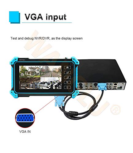 Image showing the CCTV Tester connected to a DVR/NVR via VGA input