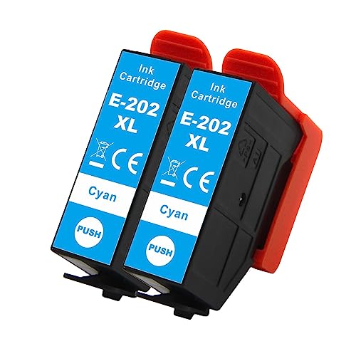 Go Inks 2 Cyan Ink Cartridges to replace Epson 202XLC Compatible/non-OEM for Epson Expression Photo Printers