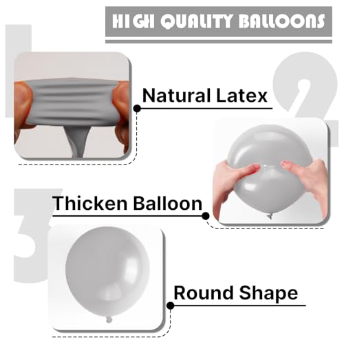 Image of PartyWoo Gray Balloons 50 pcs 5 Inch Small Mini Matte Grey Latex Balloons for Baby Shower Gender Reveal Graduation Woodland Wedding Anniversary Elephant Birthday Party Decorations Gray-Y71