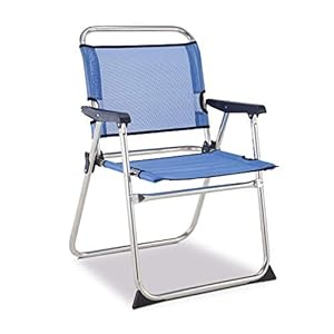 Chaise de Plage Pliante Solenny avec Dossier Bas Bleu 58x54x81 cm