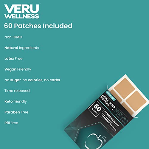 Wellness Tree Keto With Apple Cider Vinegar Patch - Utilize Fat For Energy With Ketosis, Energy & Focus Support*, Manage Cravings, Metabolism Support* - 60 Day Supply #TOP4