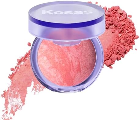 Kosas Blush Is Life Talc-Free Baked Powder Blush for Face, Warm Peachy Pink