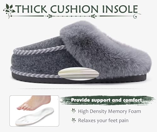 KuaiLu Womens Memory Foam Slippers Comfy House Winter4
