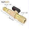 SURIEEN 3 Pcs Refrigerant Compact Ball Valve Adapter 1/4" SAE for R410A R134A R12 R22 AC HVAC & R12 R22 to R134A, Fits for R502 Charging Hoses AC Refrigerant #3