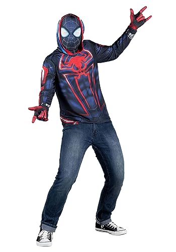 Haut de costume Miles Morales adulte : déguisement de super-héros pour cosplay et carnaval