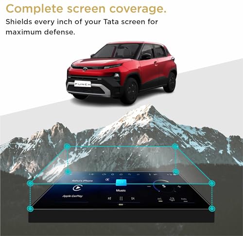 Image of SPARTAN SHIELD [4 PACK] SCREEN GUARD For TATA PUNCH 2026 || ACCOMPLISHED || 10.25-INCH [THIN BEZEL] INFOTAINMENT TOUCHSCREEN + 4-INCH INSTRUMENT CLUSTER + STEERING + AC PANEL Protector | Water Resistant | HD Clear | High Touch Sensitivity | Digital Car Music Stereo Accessories [Not Tempered Glass]