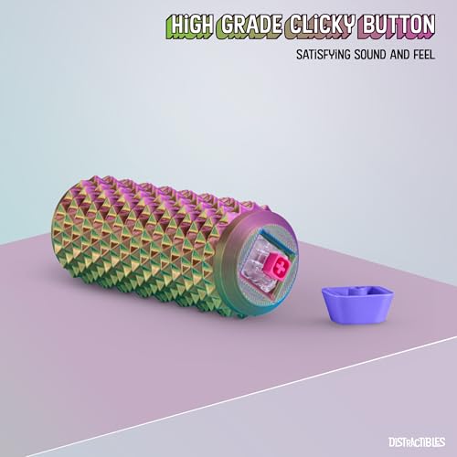Image of Sensory Roller Fidget with Clicker, Tactile Spikes for Anxiety, Stress Relief, Pain Stim, Autism & Over Stimulation with Lanyard (NEON Harmony)