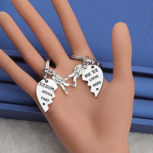 Myospark Zom-Bie Apocalypse Partners Broken Heart Keychain Set Walking Dead Gift For Bff Best Friends Partners (Zom-Bie Apocalypse Partners Keychain Set) #TOP4