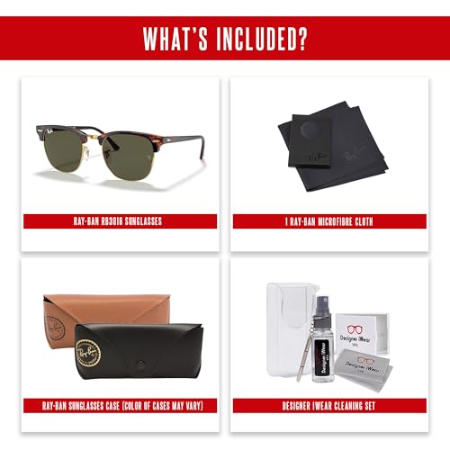 Image of Ray-Ban RB3016 CLUBMASTER Sunglasses For Men For Women +BUNDLE with ACCESSORY EYEWEAR KIT