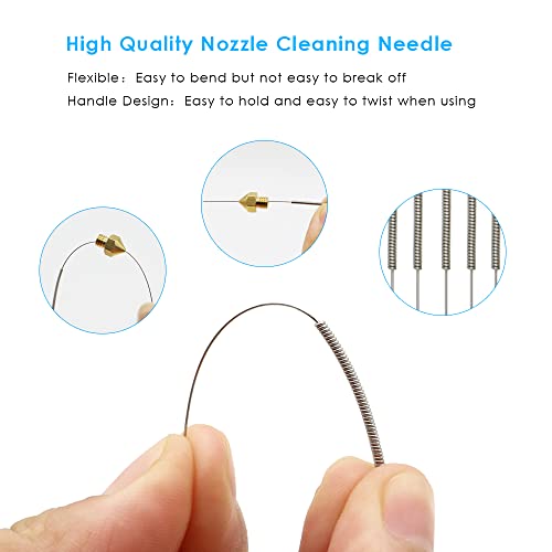 Taste3D 3D Printer Nozzle Cleaning Needle Kits，10 Pcs 0.4Mm Stainless Steel Cleaning Needles For 3D Printer Accessoryneedles Cleaner #TOP2