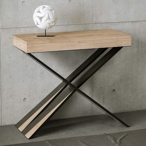 IMAGO FACTORY Tiago - Console extensible, table et meuble d'entrée extensible jusqu'à 300 cm, cuisine et ameublement italiens