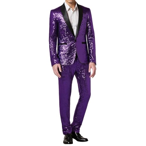 Costume deux pièces homme paillettes scintillantes réfléchissant la lumière de scène
