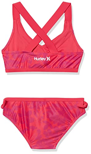Image of Hurley girls 2-piece Swimsuit Bikini Set, Candy Pop, Large US