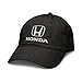 Honda White H Logo Adjustable Baseball Hat, Black, One Size