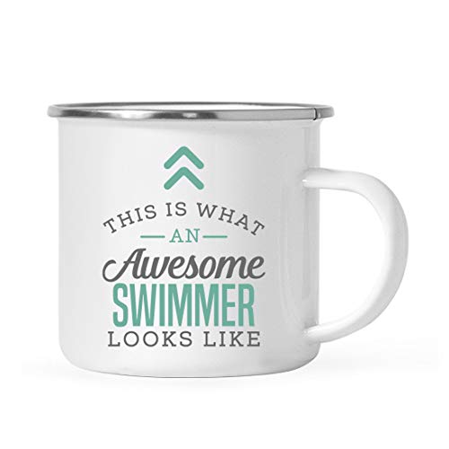 Andaz Press 11oz. Stainless Steel Campfire Coffee Mug, This is What an Awesome Swimmer Looks Like, 1-Pack, Birthday Gift Ideas Coworker Him Her, Includes Gift Box